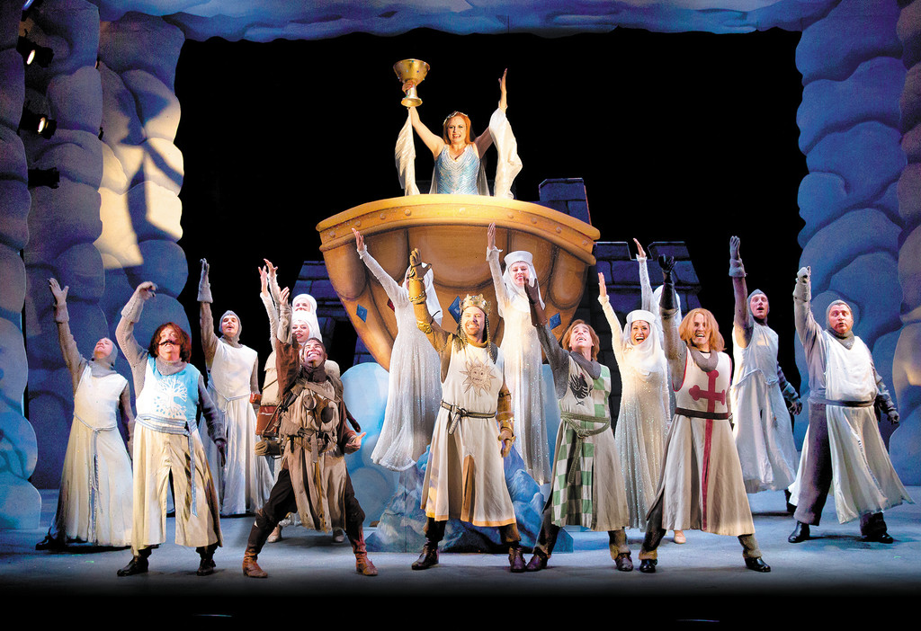 The cast of Theatre-by-the-Sea's production of "Spamalot," running through Sept. 7.