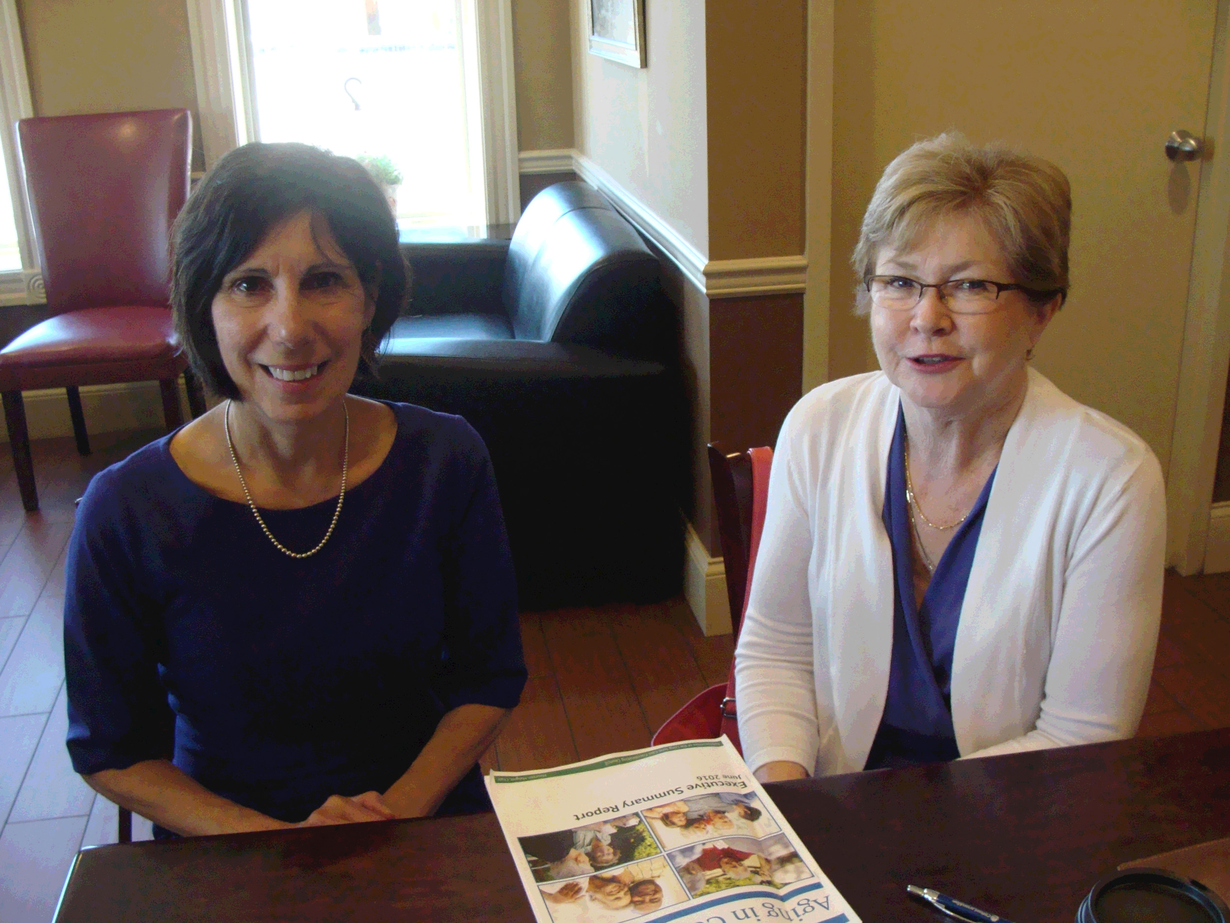 ELDER ABUSE AWARENESS: Roberta Merkle (left) and Jeanne Gattegno, right, both from St. Elizabeth Community, are working with the Division of Elderly Affairs to decrease elder abuse and raise awareness.