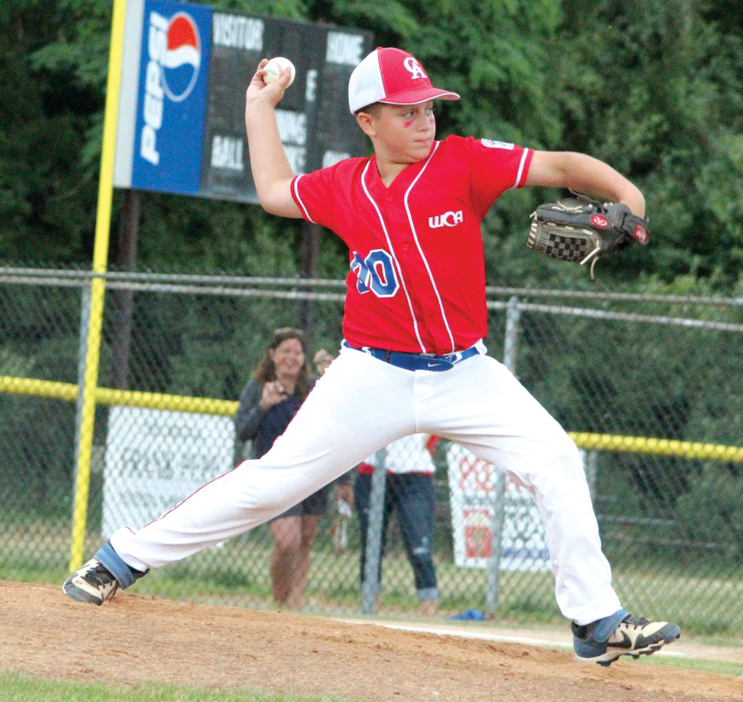 ON THE HILL: WCA pitcher Anthony Burt deals against NK last week.