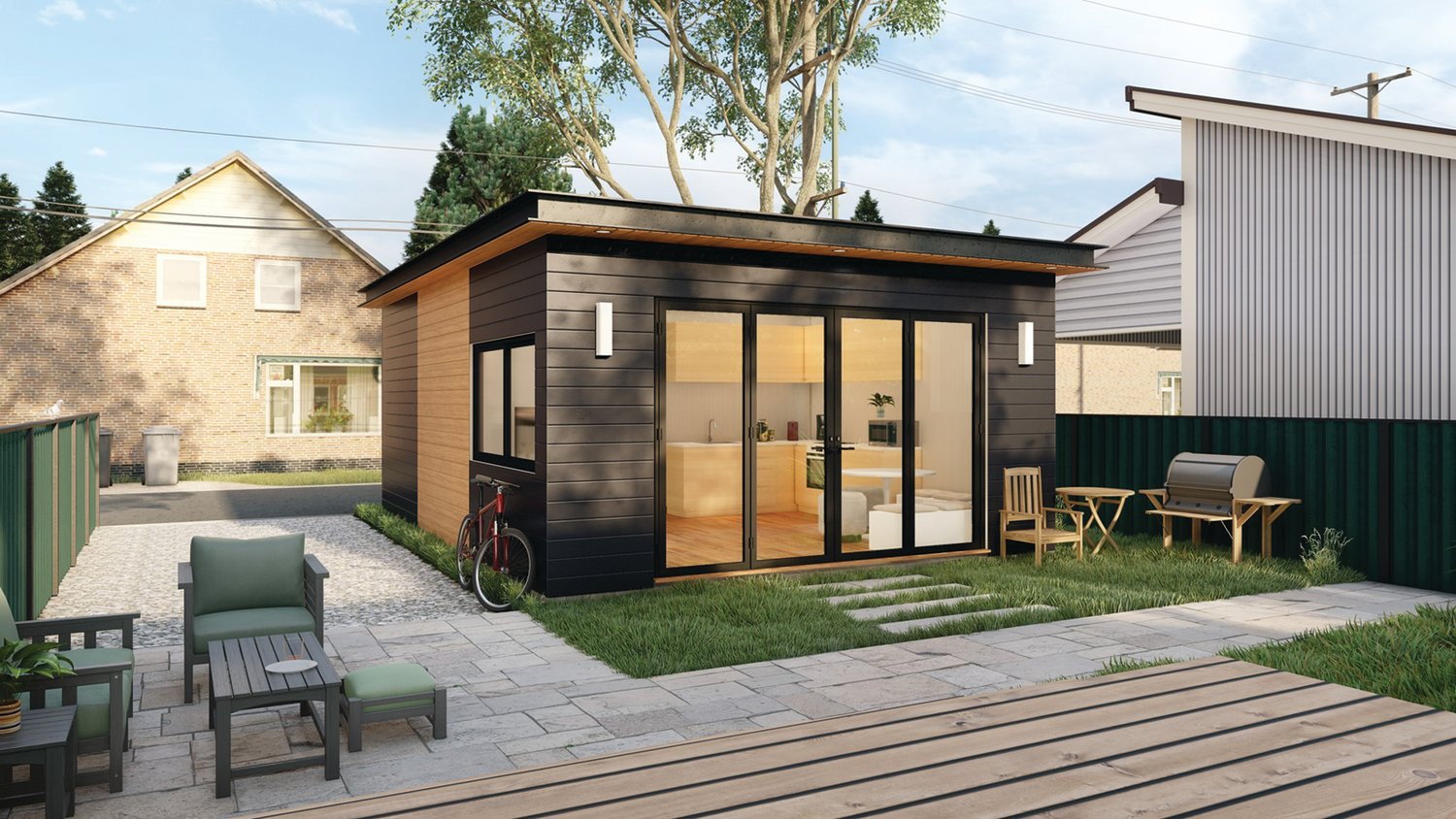 SQAURE FEET: A Rohe Lotus tiny home prototype sits on the company’s property in British Columbia, Canada.