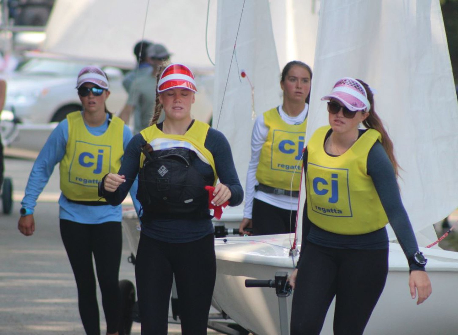 SETTING SAIL: Sailors hit the water to compete in this year’s CJ Buckley Regatta at East Greenwich Bay. This was the 18th annual event which returned to action after missing last year due to the pandemic.