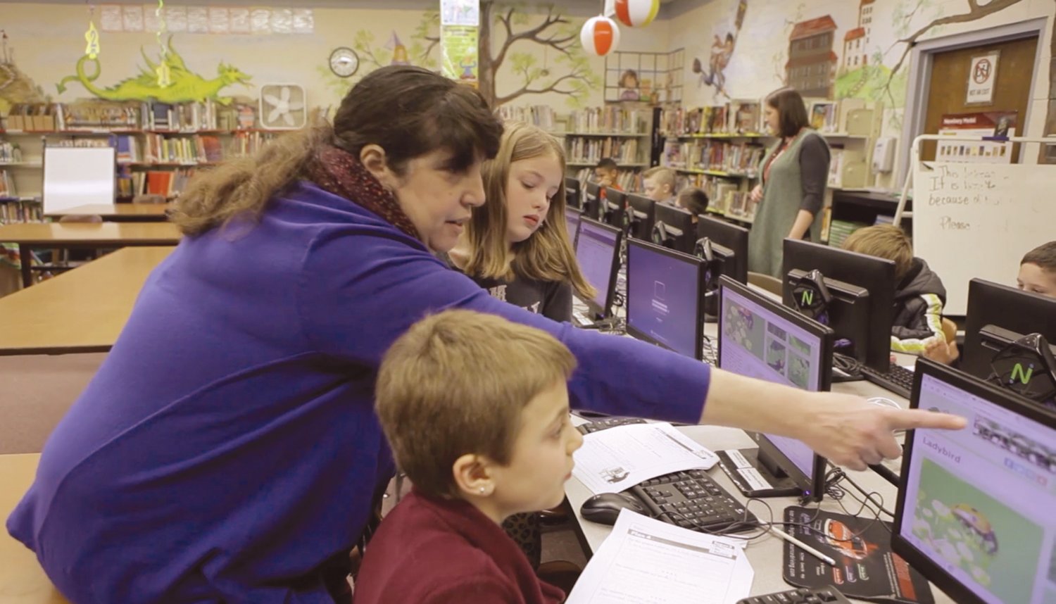 HUBS OF TECHNOLOGY:  Esther Wolk, a school librarian from Coventry, teaches students research skills and how to smartly use resources like Google.