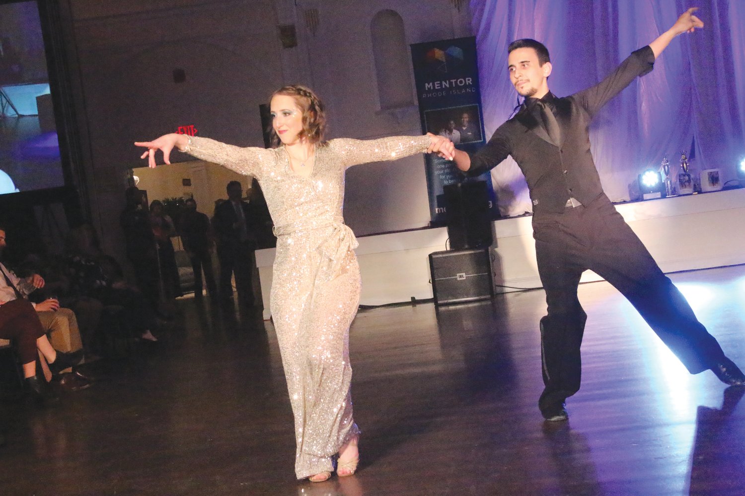 Julie Matthew, a senior manager of Manufacturing at Amgen ended her dance with Anthony Scalzi with a split that had the audience cheering helping her take home the People’s  Choice Award.