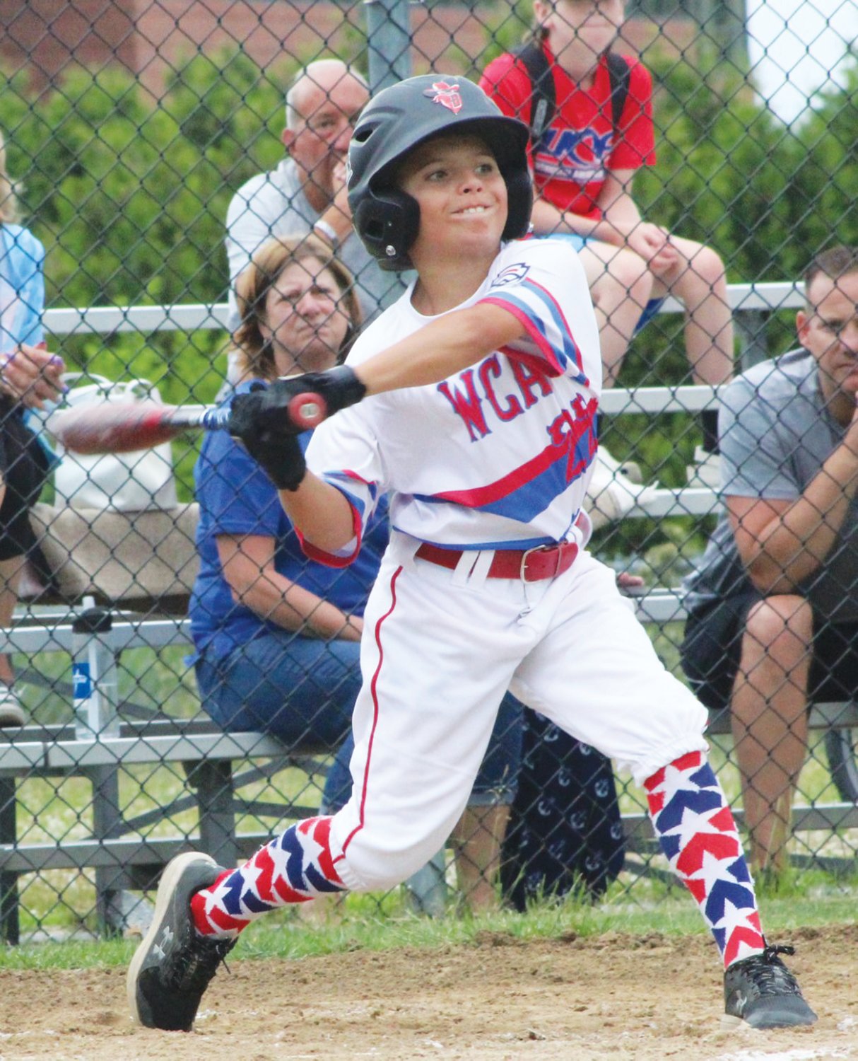 GETTING THE WIN: WCA’s Kevin Ventura takes a swing at the plate.