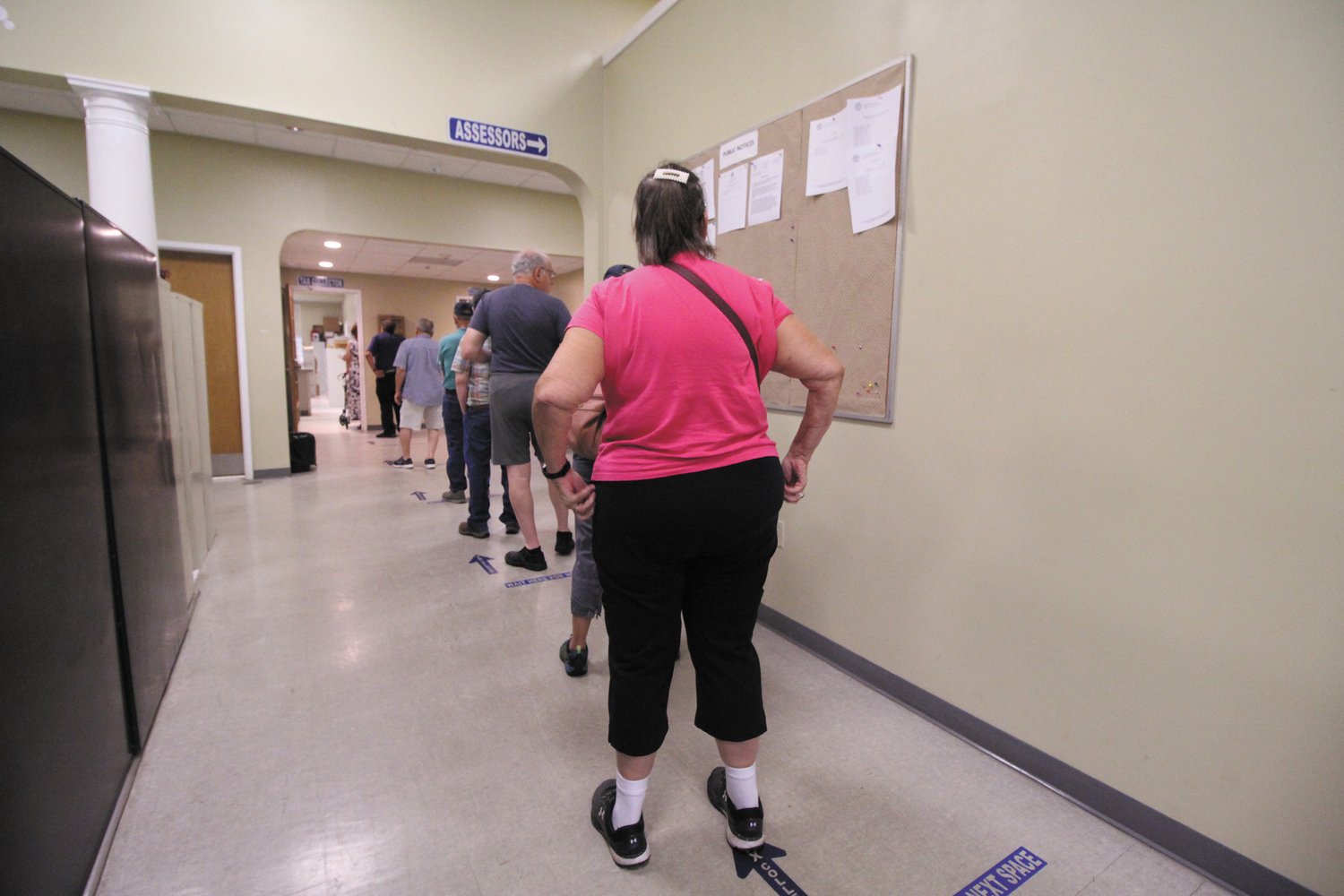 BUSY PLACE: Now that tax bills are in the mail, taxpayers are lined up to pay at the collector’s office