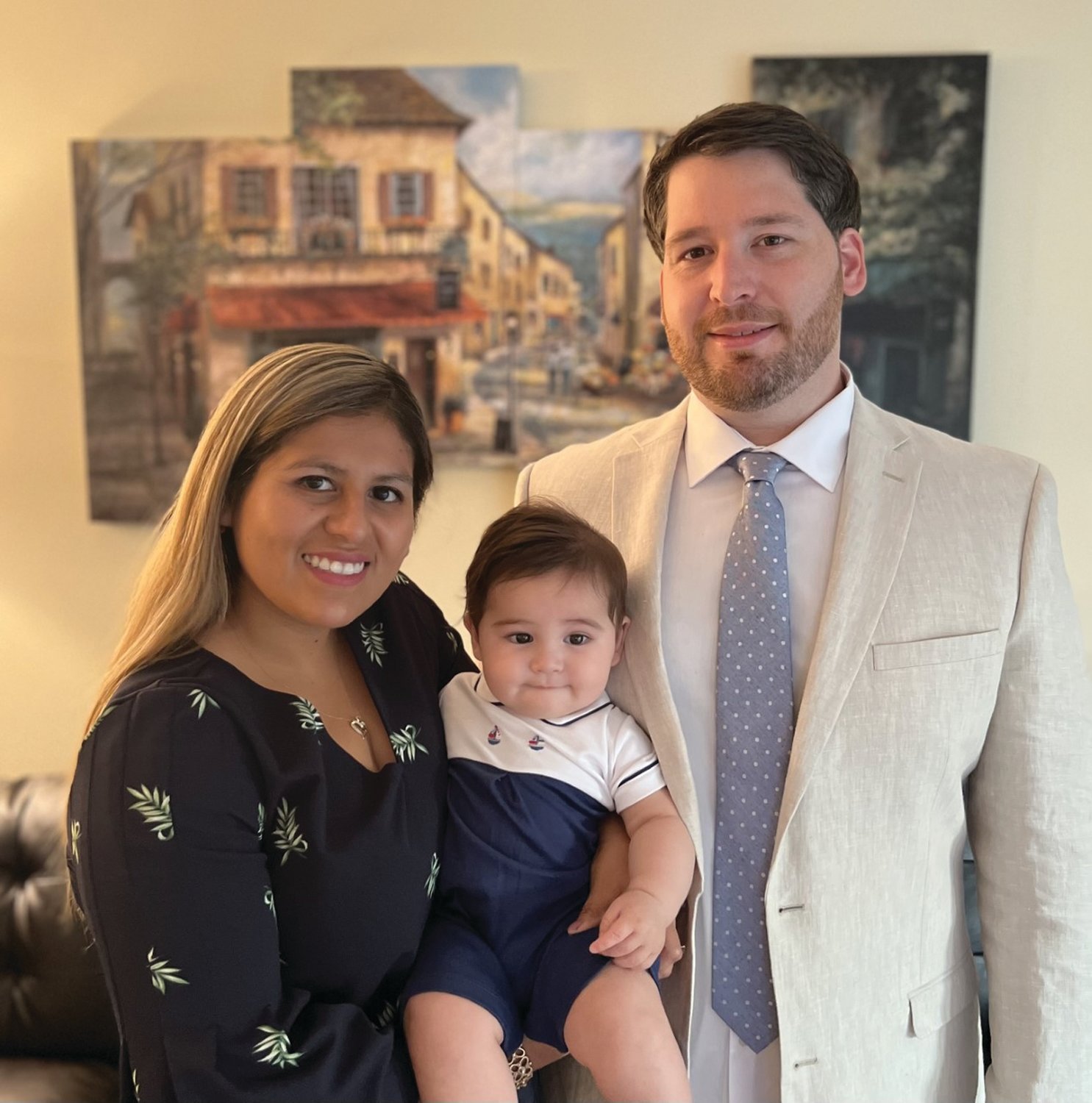 POLITICALLY MOTIVATED?  Dennis and his wife Argilda Jackelin Cardillo pose for a family photo with their young child. Dennis Cardillo’s uncle, the sitting District 42 state Rep. Edward T. Cardillo Jr., has accused the challenger of residing outside the district and lying on election forms.