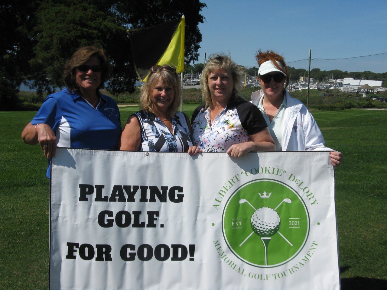 TITLE TEAM: The Women’s Division of the Cookie Golf Tourney was won by Kathie Curran, Tracie Zinno, Joanne McGuire and Deb Mangina. (Photo by Bruce Caldwell)