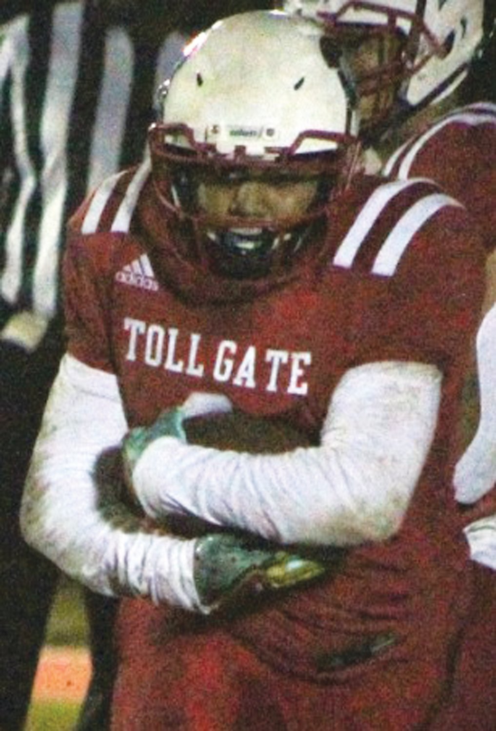 UP THE GUT: Toll Gate running back Jayden Pina picks up some yards.