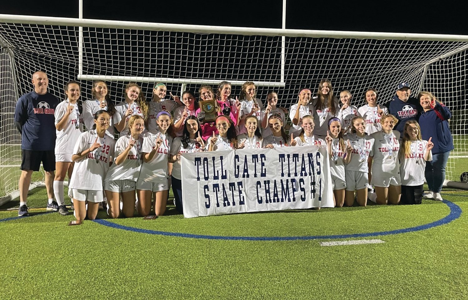 STATE CHAMPS: The Toll Gate girls soccer team after winning the Division III State Championship last week against Westerly. (Photos by Ryan D. Murray)