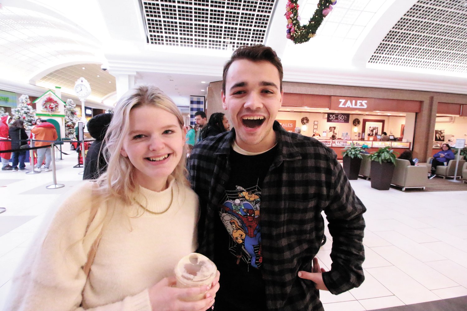 HUNTING FOR A RING: Warwick Mall was the first stop for Joe Rocco and Farah Kinsella as they looked for the perfect engagement ring on Black Friday. (Warwick Beacon photos)
