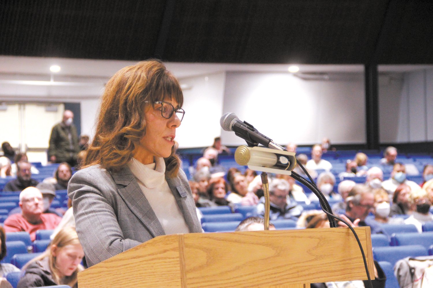 HER REASONS TO DENY THE DOG PARLOR:  Sandy Pellegrino, a Wethersfield Commons  resident and Coldwell Banker associate broker outlined the attributes of the community and her fear that the dog parlor would negatively impact the complex.