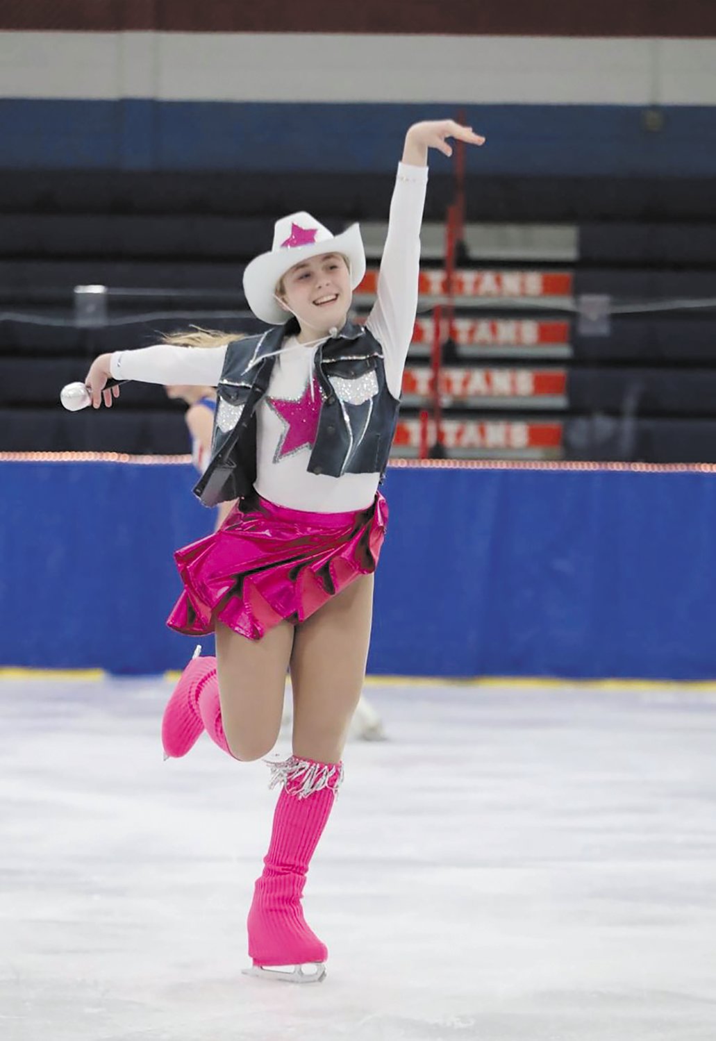 PARTY IN THE USA: Fifteen year old Kinzy Landy skates to Miley Cyrus’s 2009’s Ice Crean Freeze. She is the ninth grade at Exeter West Greenwich High School.