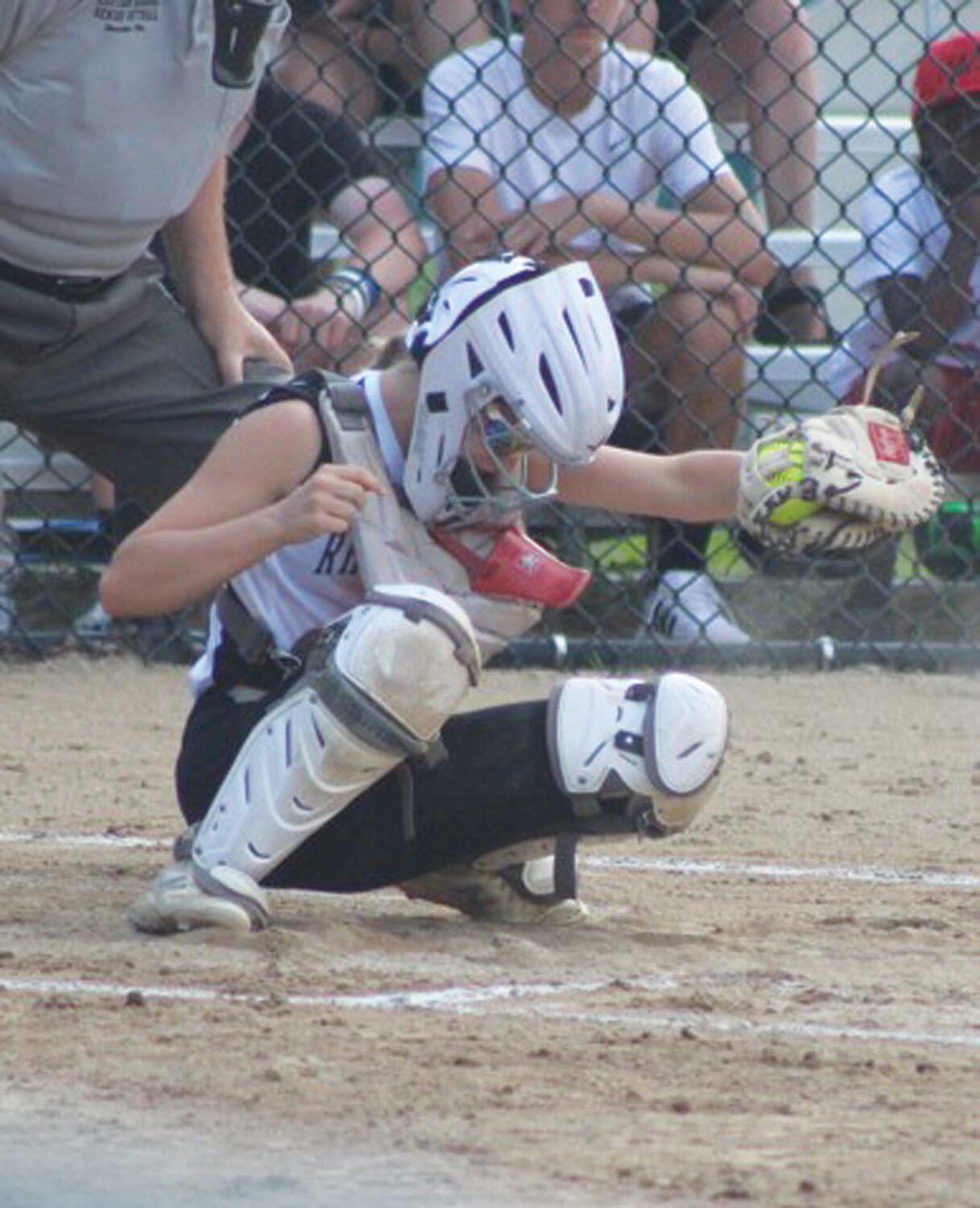 BEHIND THE PLATE: North catcher Marin Prest on Monday.